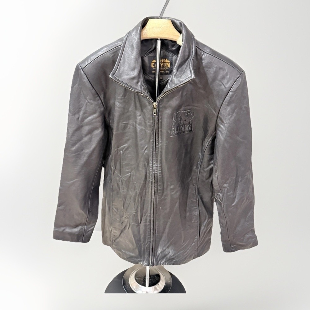 Alabama Crimson Tide Women's Medium Black Leather Jacket New Zealand‎ Lambskin